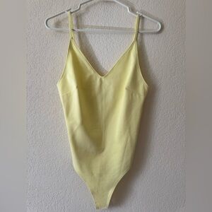 Yellow V-Neck Bodysuit